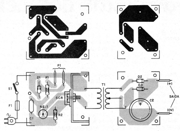 Figura 3 - Placa de circuito impreso para el montaje
Figura 3 - Placa de circuito impreso para el montaje