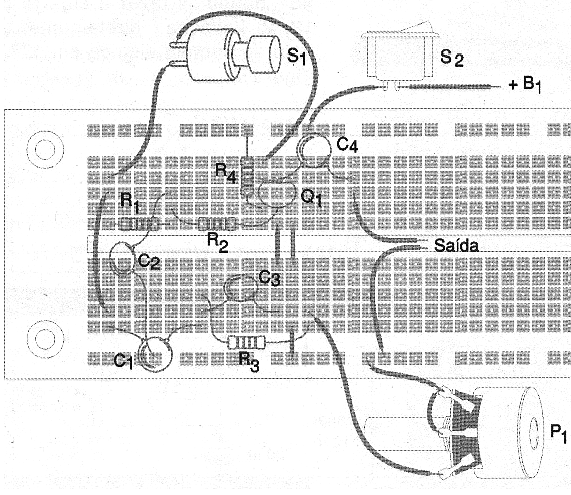 Figura 2 - Montaje en una matriz de contactos.
Figura 2 - Montaje en una matriz de contactos.