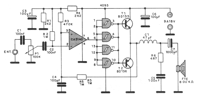 Figura 1 - Diagrama del amplificador
Figura 1 - Diagrama del amplificador