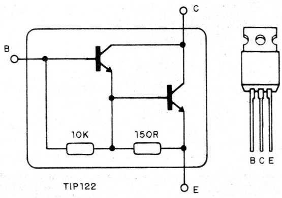 Figura 2 - El transistor Darlington TIP122
Figura 2 - El transistor Darlington TIP122