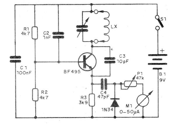 Figura 2 - Dip meter transistorizado
Figura 2 - Dip meter transistorizado