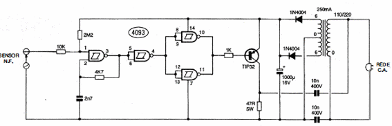 Circuito sensor para alarmas
Circuito sensor para alarmas