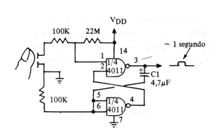 Monoestable de Toque CMOS
Monoestable de Toque CMOS