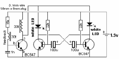 Parpadeante LED blanco 1.5 V
Parpadeante LED blanco 1.5 V