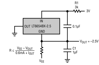 Referencia de tension negativa de 2 5V LT6654BX
Referencia de tension negativa de 2 5V LT6654BX