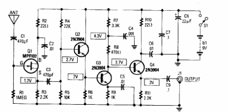 Antena activa de 4 transistores
Antena activa de 4 transistores