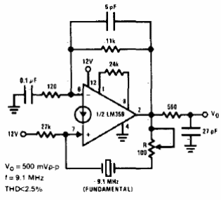 Oscilador sinusoidal de cristal
Oscilador sinusoidal de cristal