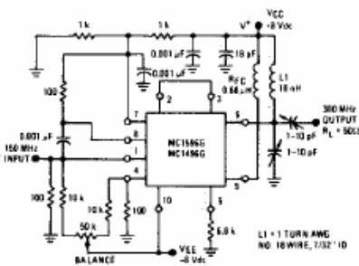 Doblador de 150 a 300 MHz
Doblador de 150 a 300 MHz