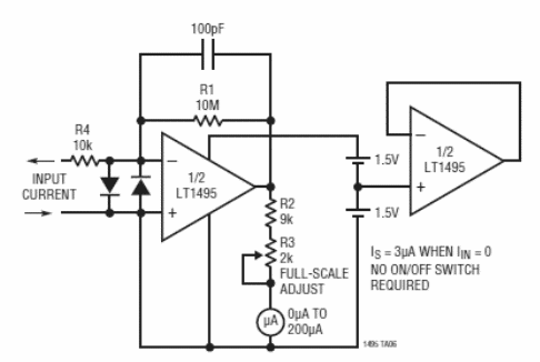 Sensor de corriente 0 a 200 nA
Sensor de corriente 0 a 200 nA