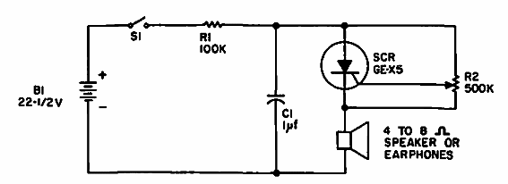 Oscilador de alarma con SCR
Oscilador de alarma con SCR