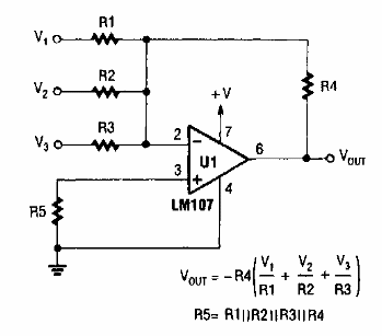 Sumador inversor
Sumador inversor