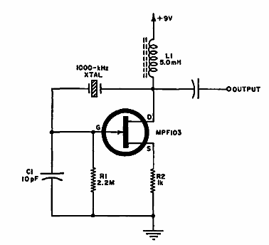 Oscilador Pierce de 1 MHz
Oscilador Pierce de 1 MHz