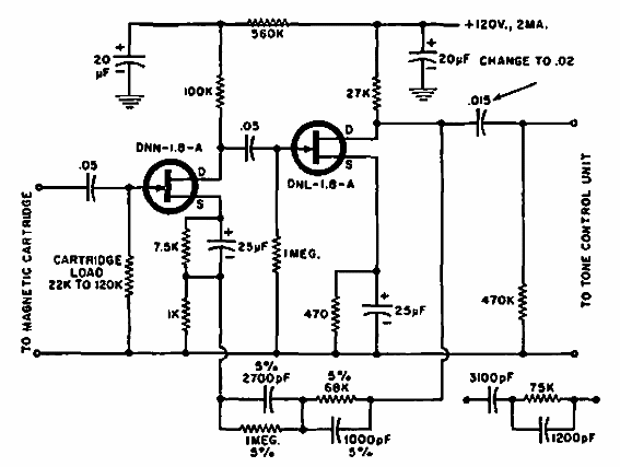 Preamplificador de ecualizador con FET
Preamplificador de ecualizador con FET