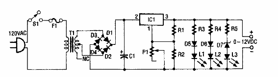 Fuente de alimentación de 0 a 12 V con 1 A
Fuente de alimentación de 0 a 12 V con 1 A