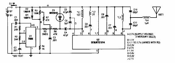 Transmisor de control remoto modulado
Transmisor de control remoto modulado