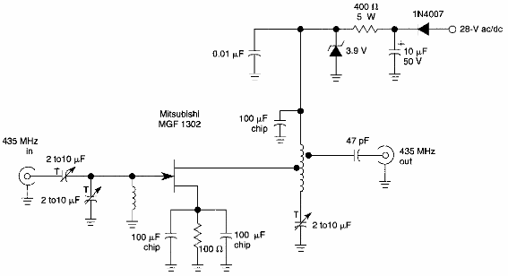 Amplificador para 435 MHz
Amplificador para 435 MHz