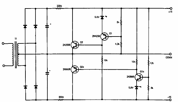 Fuente simétrica de 15 V
Fuente simétrica de 15 V