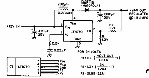 24 V a partir de fuente de 12 V
24 V a partir de fuente de 12 V