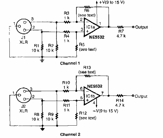 Preamplificador balanceado de micrófono
Preamplificador balanceado de micrófono