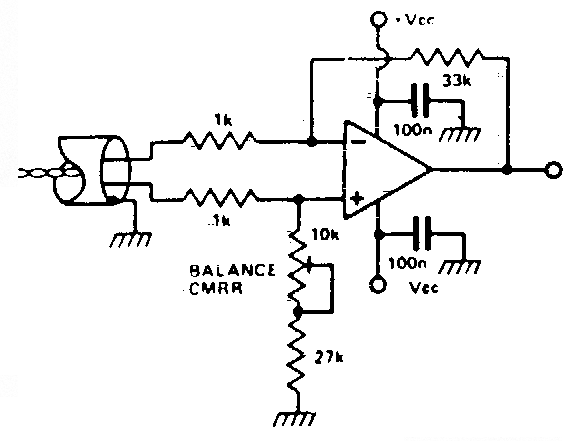 Amplificador balanceado para micrófono
Amplificador balanceado para micrófono