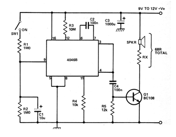 Sirena CMOS con PLL 4046
Sirena CMOS con PLL 4046