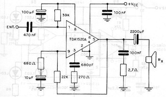 Amplificador de 16 W con TDA1520
Amplificador de 16 W con TDA1520