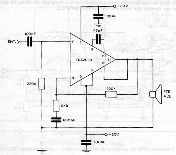 Amplificador de 20 W con TDA2020
Amplificador de 20 W con TDA2020