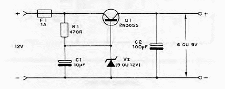 Convertidor de 12 a 9 V o 6 V
Convertidor de 12 a 9 V o 6 V