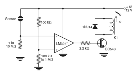 Sensor de toque com el LM324
Sensor de toque com el LM324
