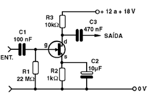 Preamplificador con JFET
Preamplificador con JFET