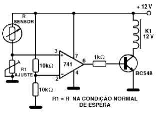 Disparo de relé con sensor resistivo
Disparo de relé con sensor resistivo
