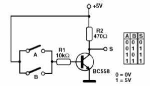 Simulación de puerta O con transistor
Simulación de puerta O con transistor