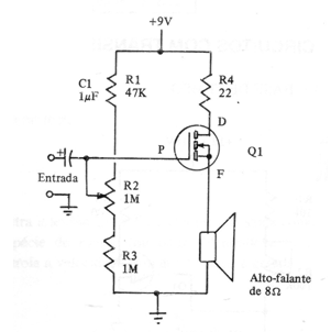 Amplificador de áudio con FET
Amplificador de áudio con FET