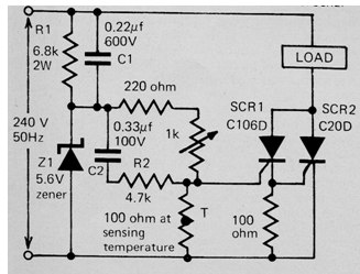 Control de alta potencia con SCR
Control de alta potencia con SCR