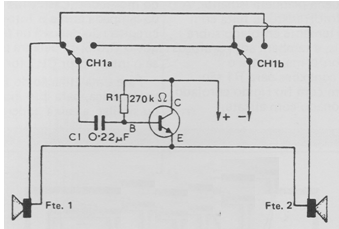 Intercomunicador con un transistor
Intercomunicador con un transistor