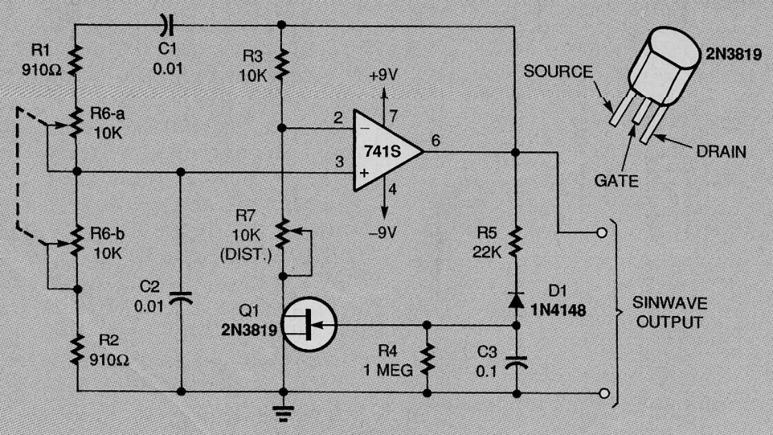 Oscilador de puente de Viena de 1,5 a 15 kHz regulado con FET
Oscilador de puente de Viena de 1,5 a 15 kHz regulado con FET