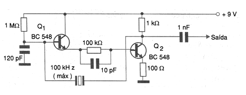 Oscilador hasta 100 kHz (2 transistores)
Oscilador hasta 100 kHz (2 transistores)