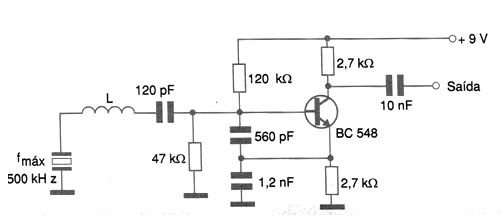 Oscilador hasta 500 kHz (1 transistor)
Oscilador hasta 500 kHz (1 transistor)