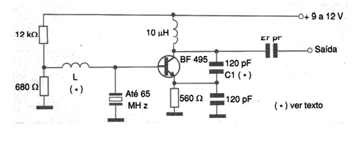 Oscilador hasta 65 MHz (1 transistor)
Oscilador hasta 65 MHz (1 transistor)