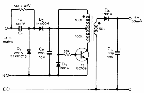 Fuente de alimentación conmutada de 6 V x 50 mA
Fuente de alimentación conmutada de 6 V x 50 mA