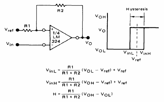 Comparador con histéresis LM324
Comparador con histéresis LM324