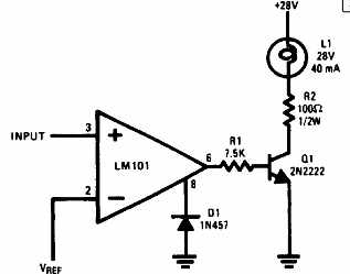 Comparador de 28 V Excitando Lámpara
Comparador de 28 V Excitando Lámpara