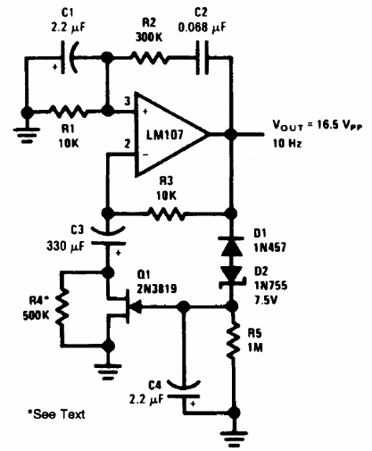 Oscilador de puente de Viena de 10 Hz
Oscilador de puente de Viena de 10 Hz