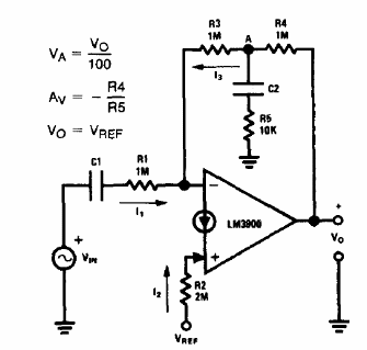 Amplificador LM3900 con alta impedancia de entrada
Amplificador LM3900 con alta impedancia de entrada