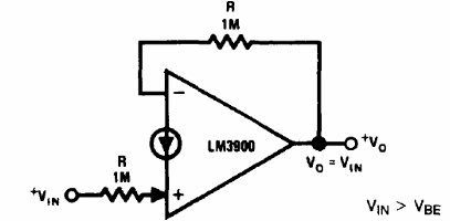 Búfer con el LM3900
Búfer con el LM3900