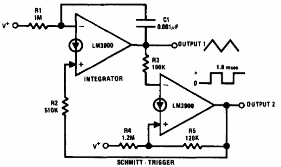 Generador Triangular y Rectangular LM3900
Generador Triangular y Rectangular LM3900