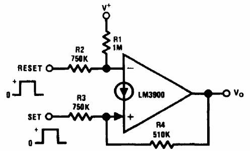 Biestable con LM3900
Biestable con LM3900