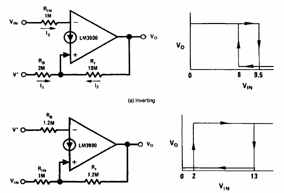 Disparadores Schmitt LM3900
Disparadores Schmitt LM3900