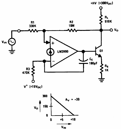 Inversor de alta tensión LM3900
Inversor de alta tensión LM3900