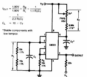 Convertidor de tensión a frecuencia como oscilador LM331
Convertidor de tensión a frecuencia como oscilador LM331